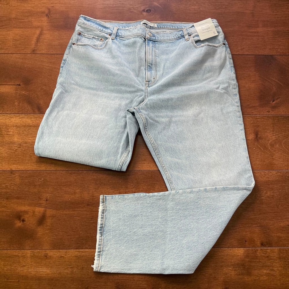 NEW Abercrombie & Fitch The 90s Straight Ultra High Rise Jeans 36 22L - 44x32